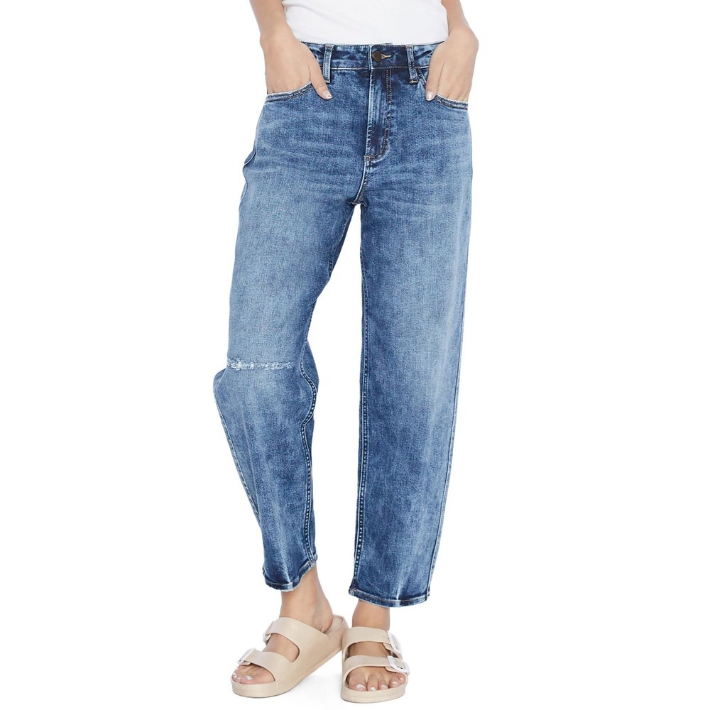 Wash Lab Plus Vera Ankle Straight Jeans in Dive Blue Size 34